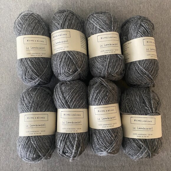 NWT Biches & Buches Le Lambswool Colour Medium Grey Lot of 8 - Picture 1 of 6